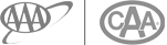 The image displays two similar logos side by side, with "AAA" on the left and "CAA" on the right within circular designs.